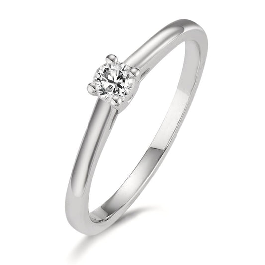pierścionek zaręczynowy złoto białe 750/18 K Diament 0.15 ct, w-si