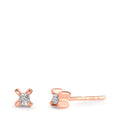 kolczyki wkrętki złoto czerwone 750/18 K Diament 0.01 ct, 2 kamienie, w-si Ø3.5 mm