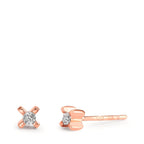 kolczyki wkrętki złoto czerwone 750/18 K Diament 0.01 ct, 2 kamienie, w-si Ø3.5 mm