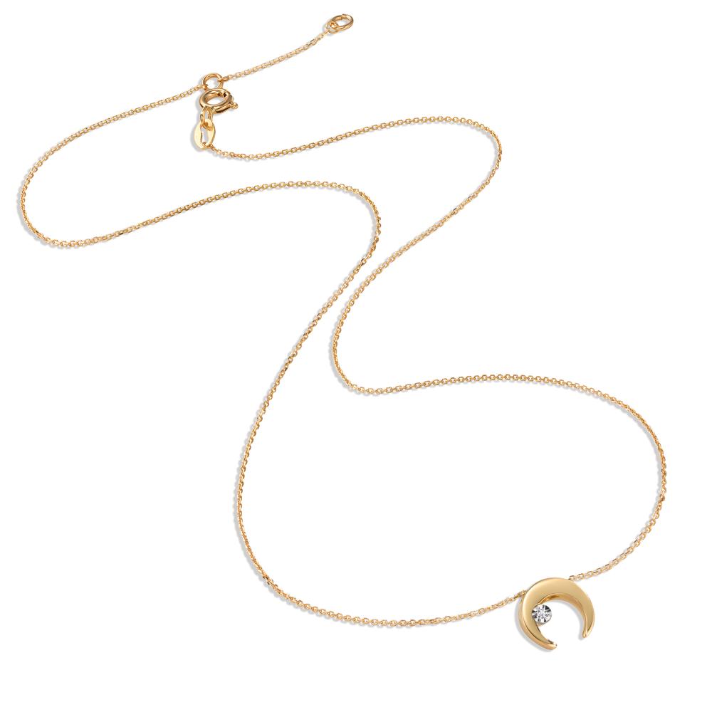 Naszyjnik złoto żółte 750/18 K Diament 0.005 ct, w-si księżyc 40-42 cm Ø8.5 mm