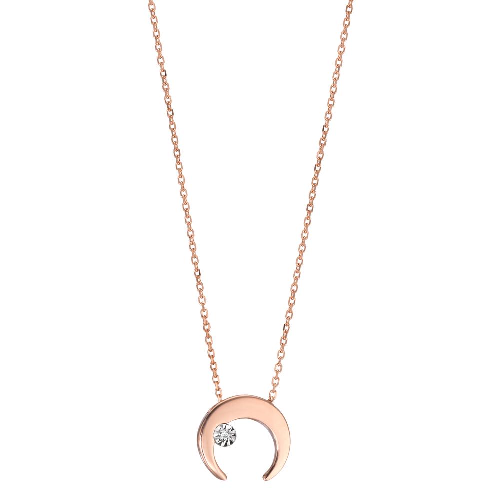 Naszyjnik złoto czerwone 750/18 K Diament 0.005 ct, w-si księżyc 40-42 cm Ø8.5 mm