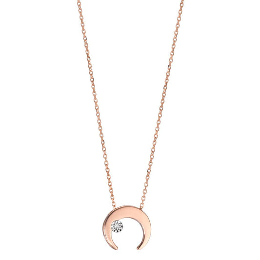 Naszyjnik złoto czerwone 750/18 K Diament 0.005 ct, w-si księżyc 40-42 cm Ø8.5 mm