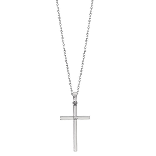 Naszyjnik złoto białe 750/18 K Diament 0.01 ct, w-si Przechodzić 40-42 cm