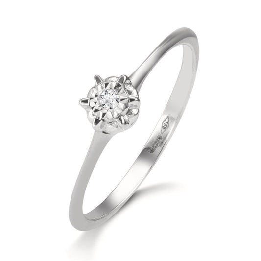 pierścionek zaręczynowy złoto białe 750/18 K Diament 0.015 ct, w-si Ø4.5 mm