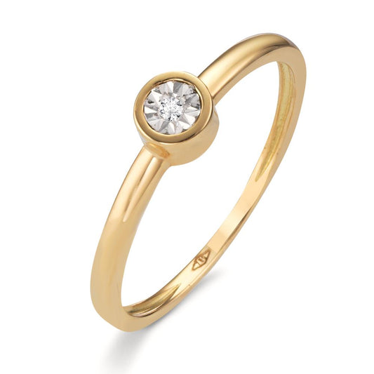 pierścionek zaręczynowy złoto żółte 750/18 K Diament 0.015 ct, w-si Ø4.5 mm