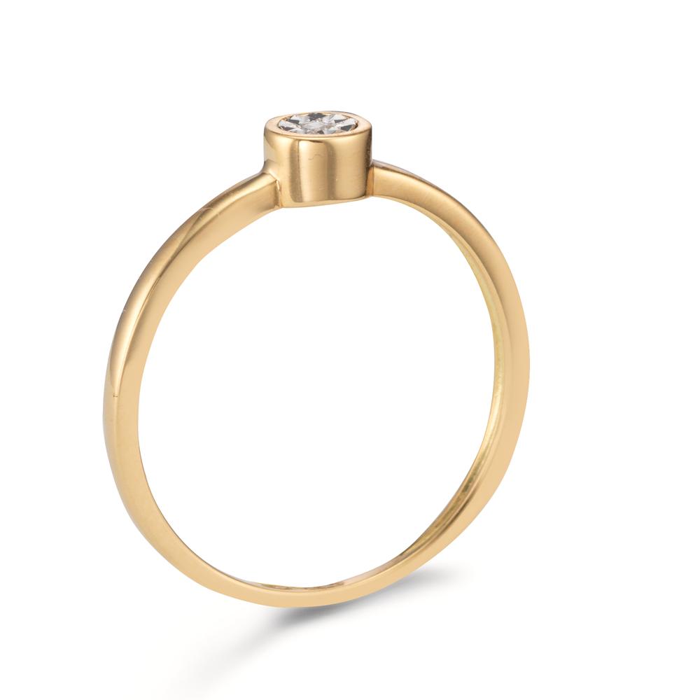 pierścionek zaręczynowy złoto żółte 750/18 K Diament 0.015 ct, w-si Ø4.5 mm
