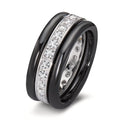 pierścionek złoto białe 750/18 K, ceramika Diament 1 ct, 25 kamienie, [Brillant]