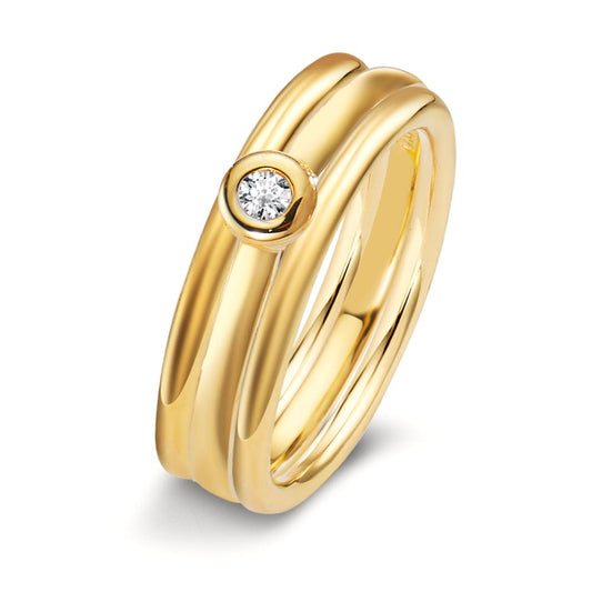 pierścionek złoto żółte 750/18 K Diament biały, 0.03 ct, w-si