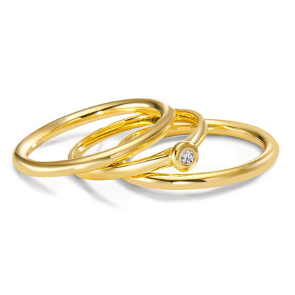 pierścionek złoto żółte 750/18 K Diament biały, 0.03 ct, w-si