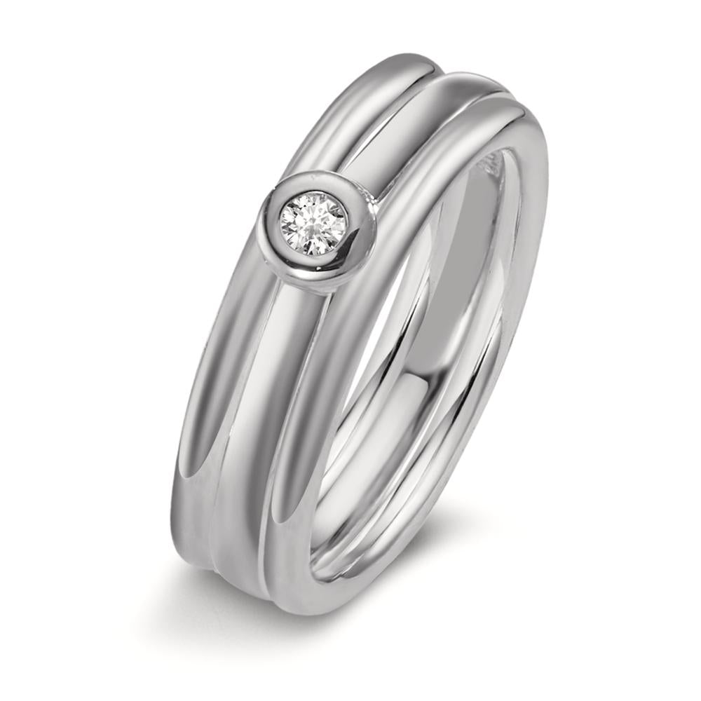 pierścionek złoto białe 750/18 K Diament 0.03 ct, w-si