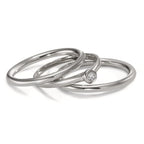 pierścionek złoto białe 750/18 K Diament 0.03 ct, w-si