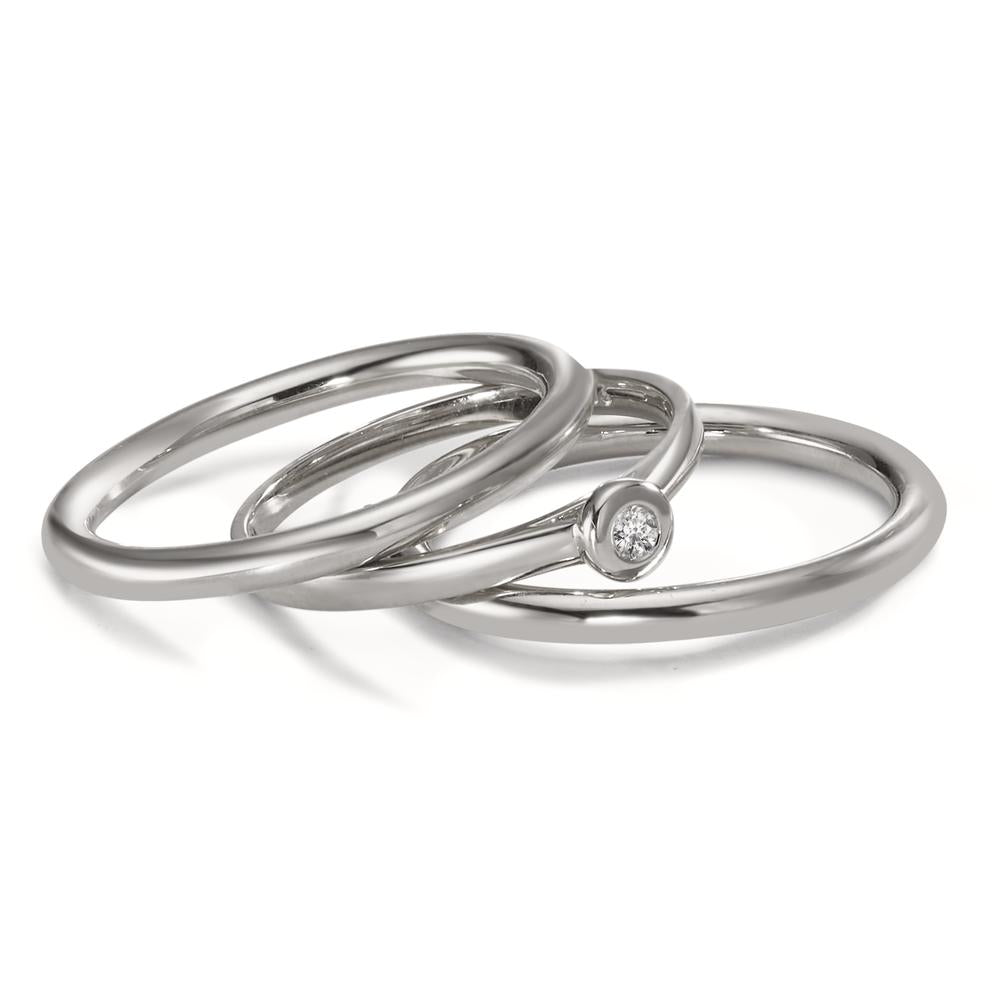 pierścionek złoto białe 750/18 K Diament 0.03 ct, w-si