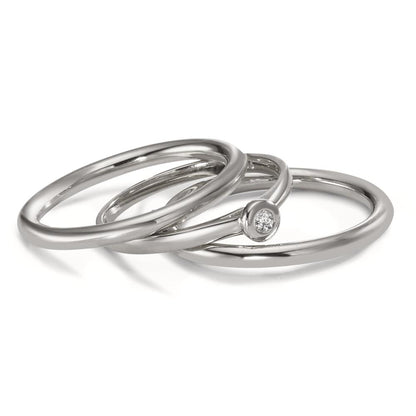pierścionek złoto białe 750/18 K Diament 0.03 ct, w-si