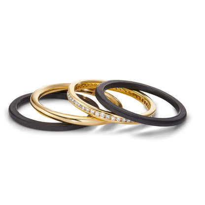 pierścionek złoto żółte 750/18 K, węgiel Diament 0.25 ct, 50 kamienie, w-si