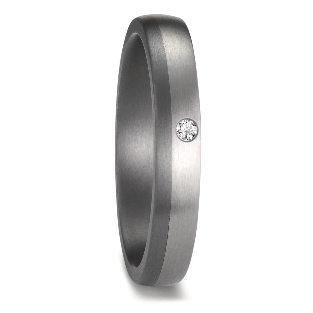 obrączka partnerska tantal 999, platyna 950 Diament 0.02 ct, w-si