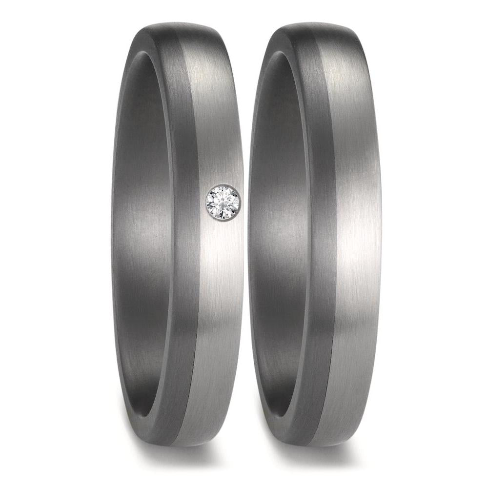 obrączka partnerska tantal 999, platyna 950 Diament 0.02 ct, w-si
