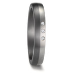 obrączka partnerska tantal 999, platyna 950 Diament 0.03 ct, 3 kamienie, w-si