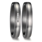 obrączka partnerska tantal 999, platyna 950 Diament 0.017 ct, 5 kamienie, w-si