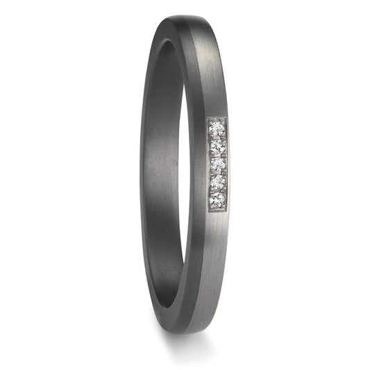 obrączka partnerska tantal 999, platyna 950 Diament 0.035 ct, 5 kamienie, w-si