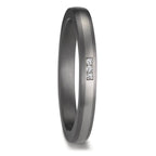 obrączka partnerska tantal 999, platyna 950 Diament 0.01 ct, 3 kamienie, w-si