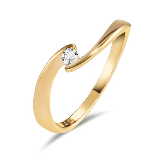 pierścionek zaręczynowy złoto żółte 750/18 K Diament 0.06 ct, w-si