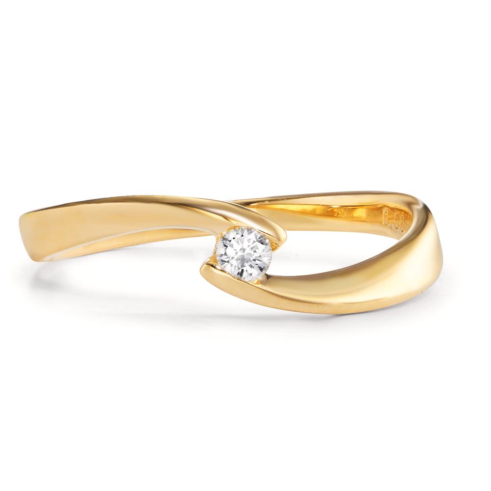 pierścionek zaręczynowy złoto żółte 750/18 K Diament 0.06 ct, w-si