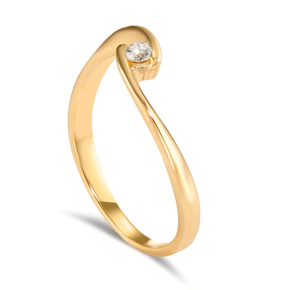 pierścionek zaręczynowy złoto żółte 750/18 K Diament 0.06 ct, w-si