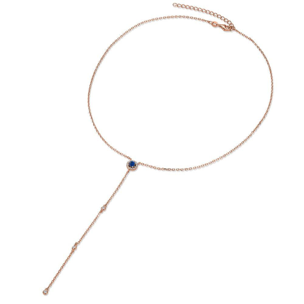 Naszyjnik srebro Cyrkonia róża pozłacany 40-45 cm