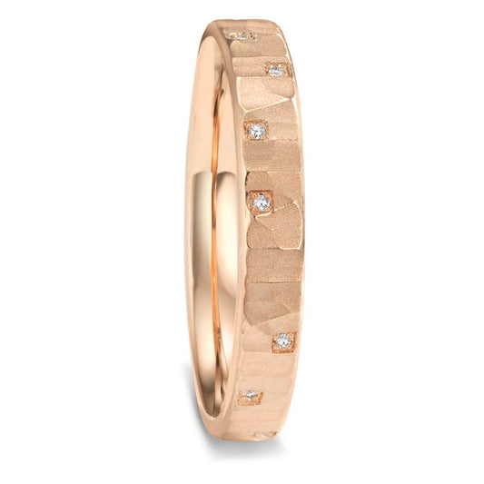 obrączka partnerska złoto różowe 750/18 K Diament 0.026 ct, 13 kamienie, w-vsi