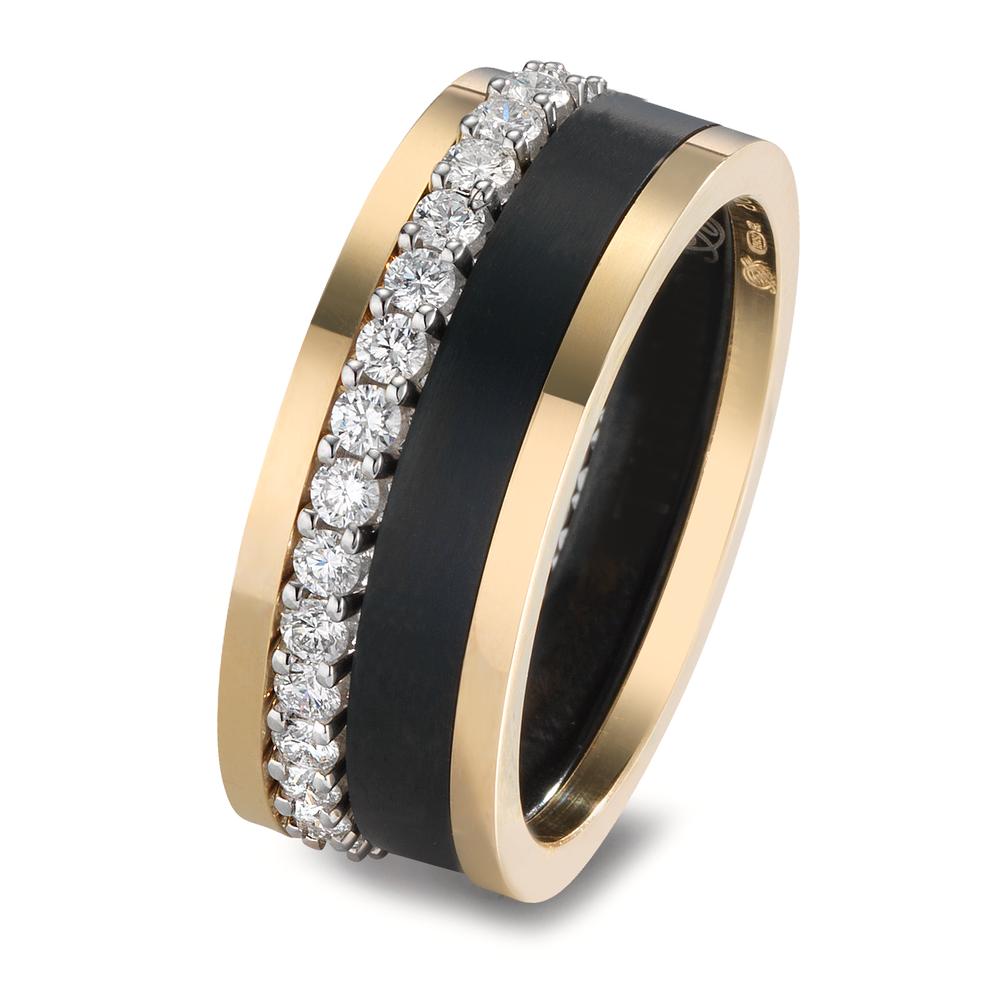 zestaw pierścionków złoto żółte 750/18 K, złoto białe 750/18 K, tytan Diament 0.75 ct, w-si