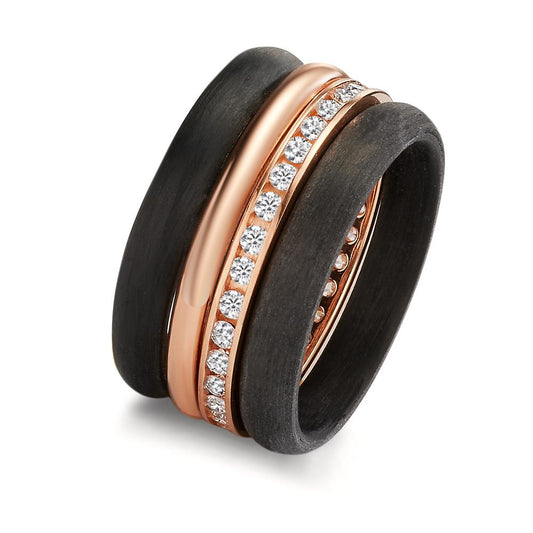 zestaw pierścionków złoto czerwone 750/18 K, węgiel Diament 0.50 ct, w-si