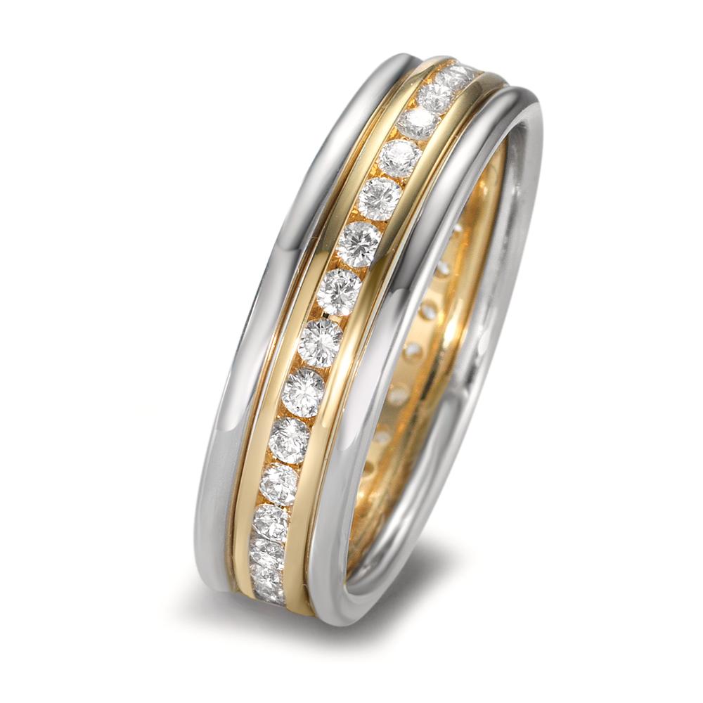 zestaw pierścionków złoto żółte 750/18 K, złoto białe 750/18 K Diament 0.50 ct, w-si