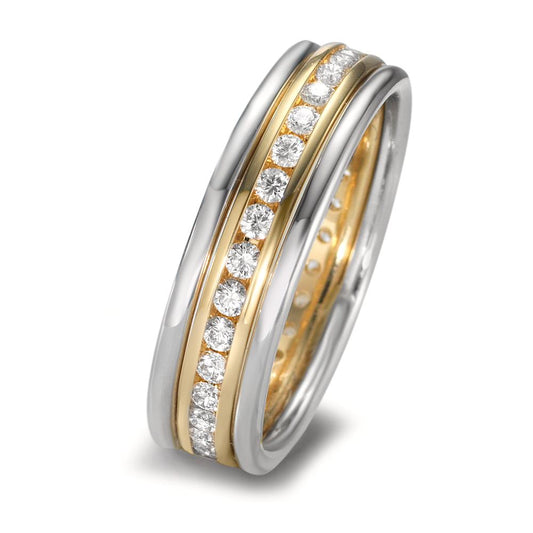 zestaw pierścionków złoto żółte 750/18 K, złoto białe 750/18 K Diament 0.50 ct, w-si