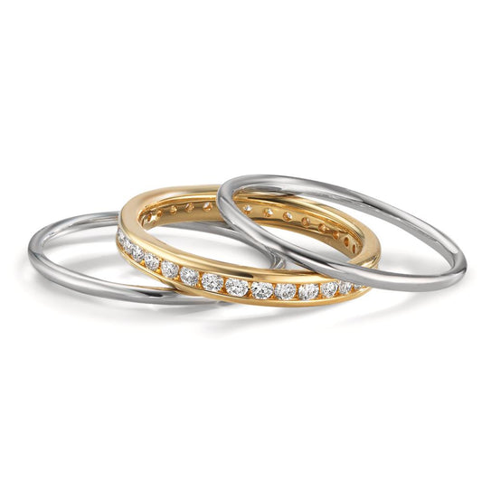 zestaw pierścionków złoto żółte 750/18 K, złoto białe 750/18 K Diament 0.50 ct, w-si
