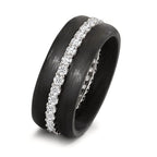 zestaw pierścionków złoto białe 750/18 K, węgiel Diament 0.75 ct, w-si