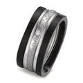 zestaw pierścionków złoto białe 750/18 K, tytan Diament 0.014 ct, w-si