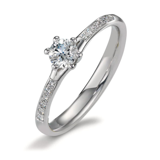 pierścionek zaręczynowy platyna 950 Diament 0.364 ct, 13 kamienie, w-si, GIA