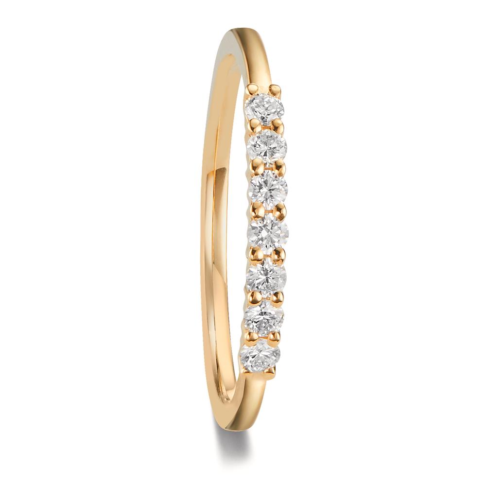 obrączka partnerska złoto żółte 750/18 K Diament 0.259 ct, 7 kamienie, w-si