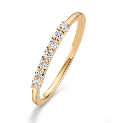obrączka partnerska złoto żółte 750/18 K Diament 0.259 ct, 7 kamienie, w-si