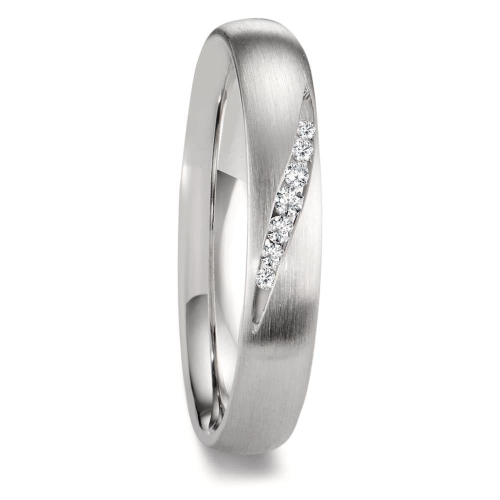 obrączka partnerska platyna 950 Diament 0.072 ct, 7 kamienie, w-si