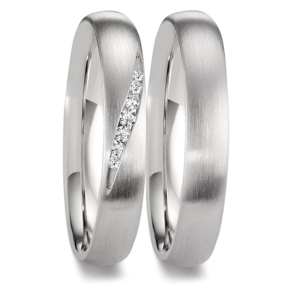 obrączka partnerska platyna 950 Diament 0.072 ct, 7 kamienie, w-si