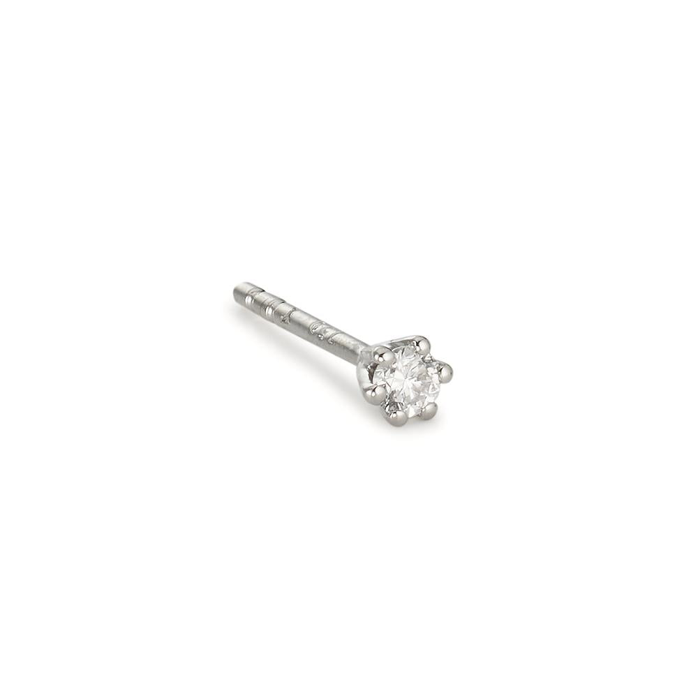 kolczyk wkrętka (1 sztuka) złoto białe 750/18 K Diament 0.04 ct, w-si Ø2.5 mm