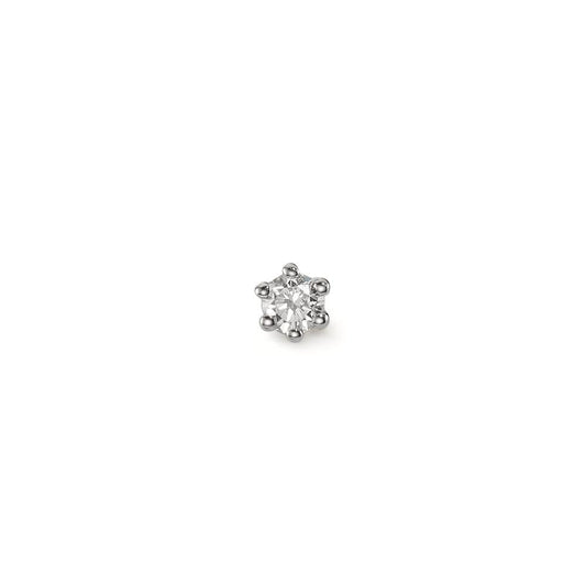 kolczyk wkrętka (1 sztuka) złoto białe 750/18 K Diament 0.04 ct, w-si Ø2.5 mm