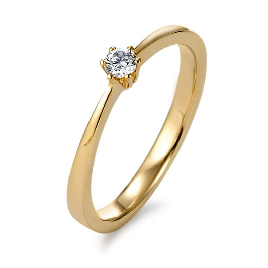 pierścionek zaręczynowy złoto żółte 750/18 K Diament 0.10 ct, w-si