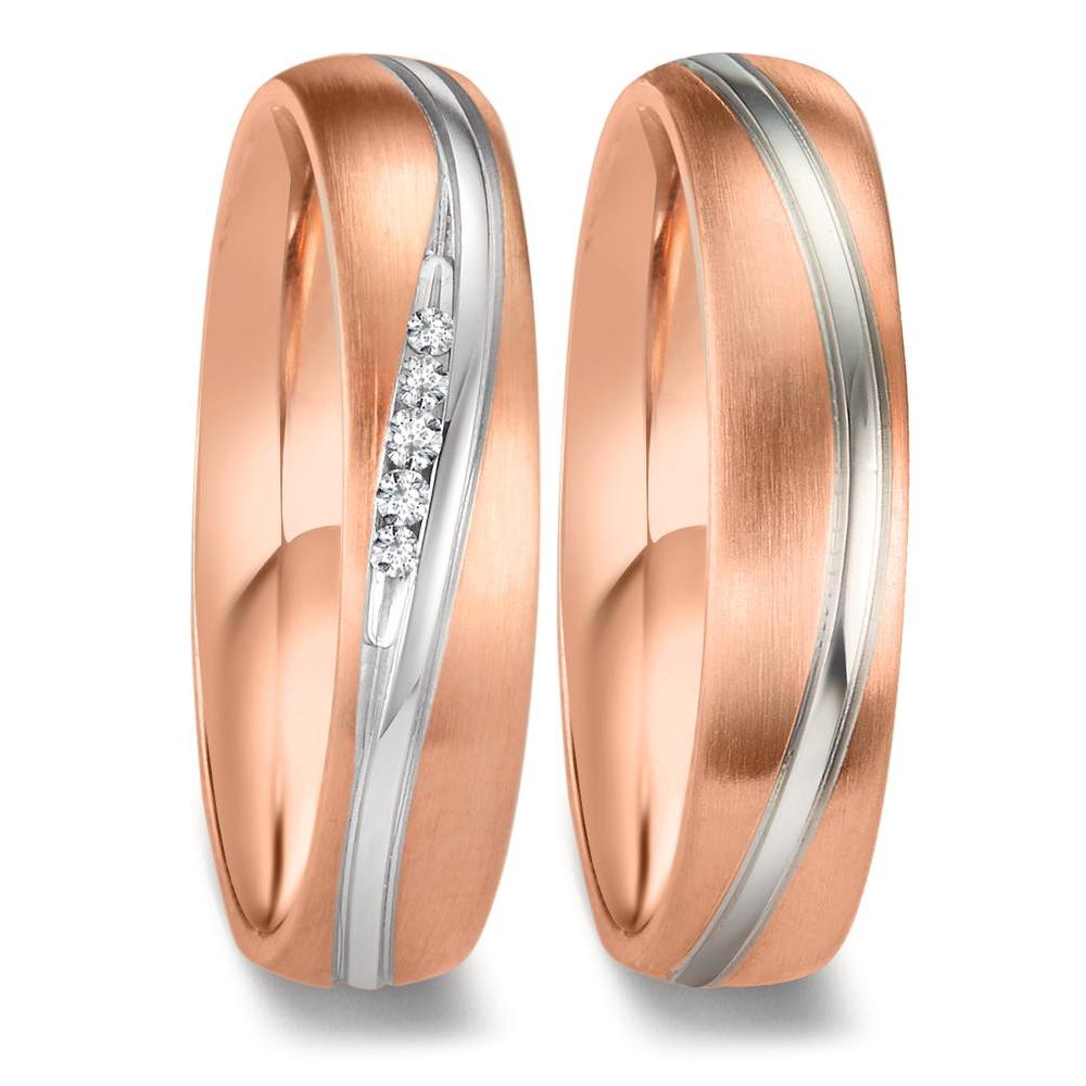 obrączka partnerska złoto białe 750/18 K, złoto czerwone 750/18 K