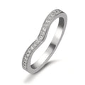 pierścionek pamięci złoto białe 750/18 K Diament 0.095 ct, 19 kamienie, tw-vsi