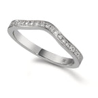 pierścionek pamięci złoto białe 750/18 K Diament 0.095 ct, 19 kamienie, tw-vsi