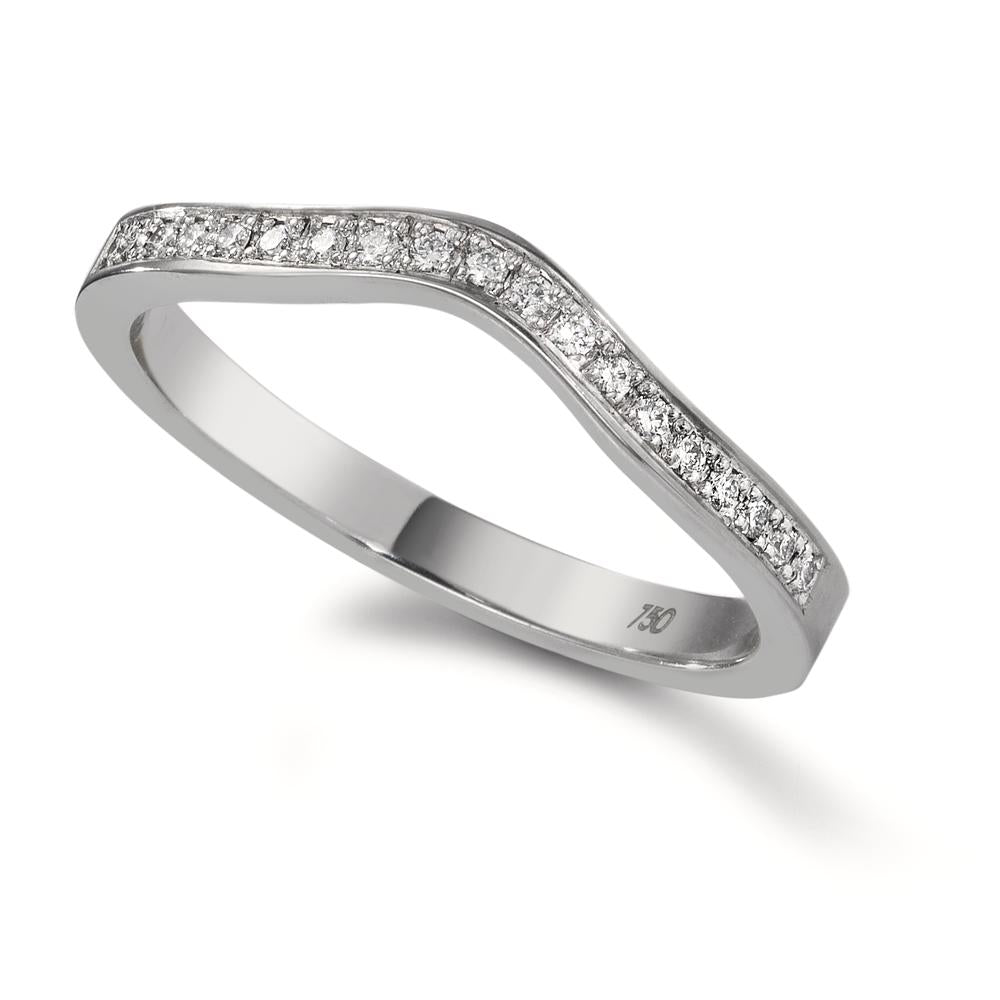 pierścionek pamięci złoto białe 750/18 K Diament 0.095 ct, 19 kamienie, tw-vsi