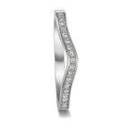 pierścionek pamięci złoto białe 750/18 K Diament 0.095 ct, 19 kamienie, tw-vsi