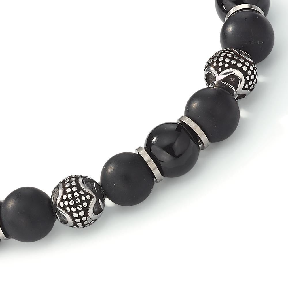 bransoletka stal nierdzewna Onyks patynowany 19 cm Ø8 mm